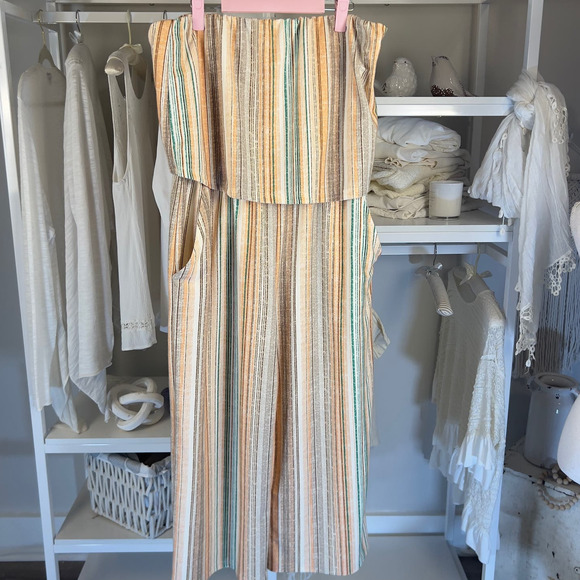 Bebop women's plus size XXL peach, green, cream jumper, capris length #2349 - Picture 1 of 8